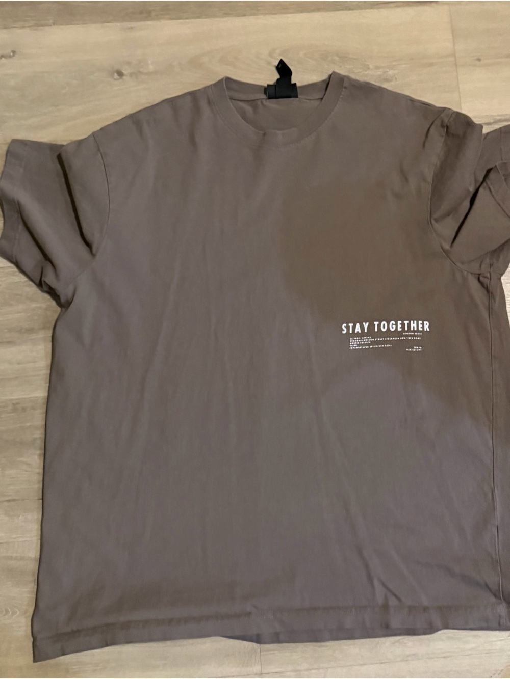 H&M Brown 'Stay Together' Short Sleeve Graphic Tee